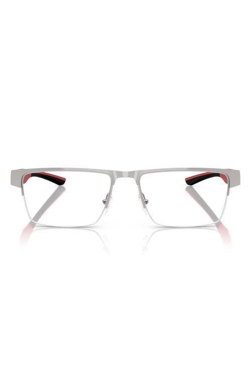 Scuderia Ferrari X  55mm Rectangular Optical Glasses In Silver
