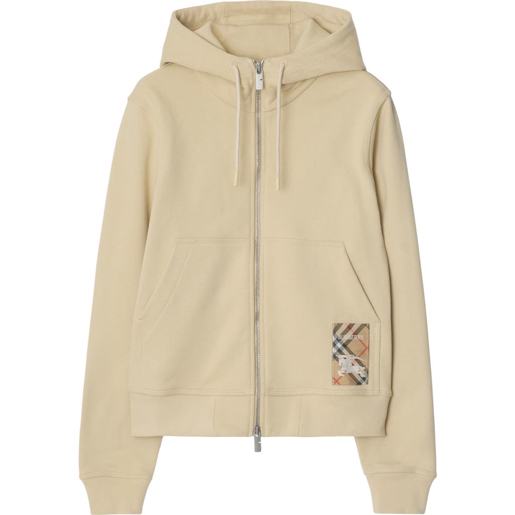 Burberry Drawstring Hood Jersey Texture Hoodie In Beige O Tan
