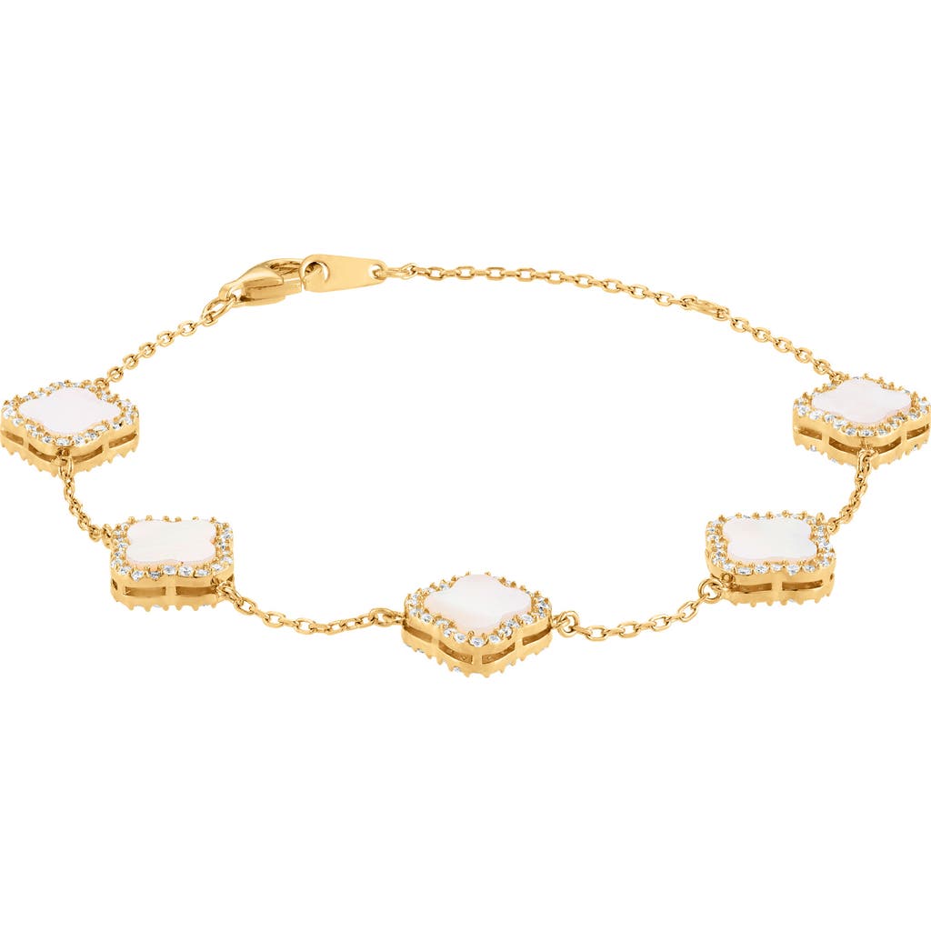 Fzn Mother-of-pearl Clover Link Bracelet In Yellow