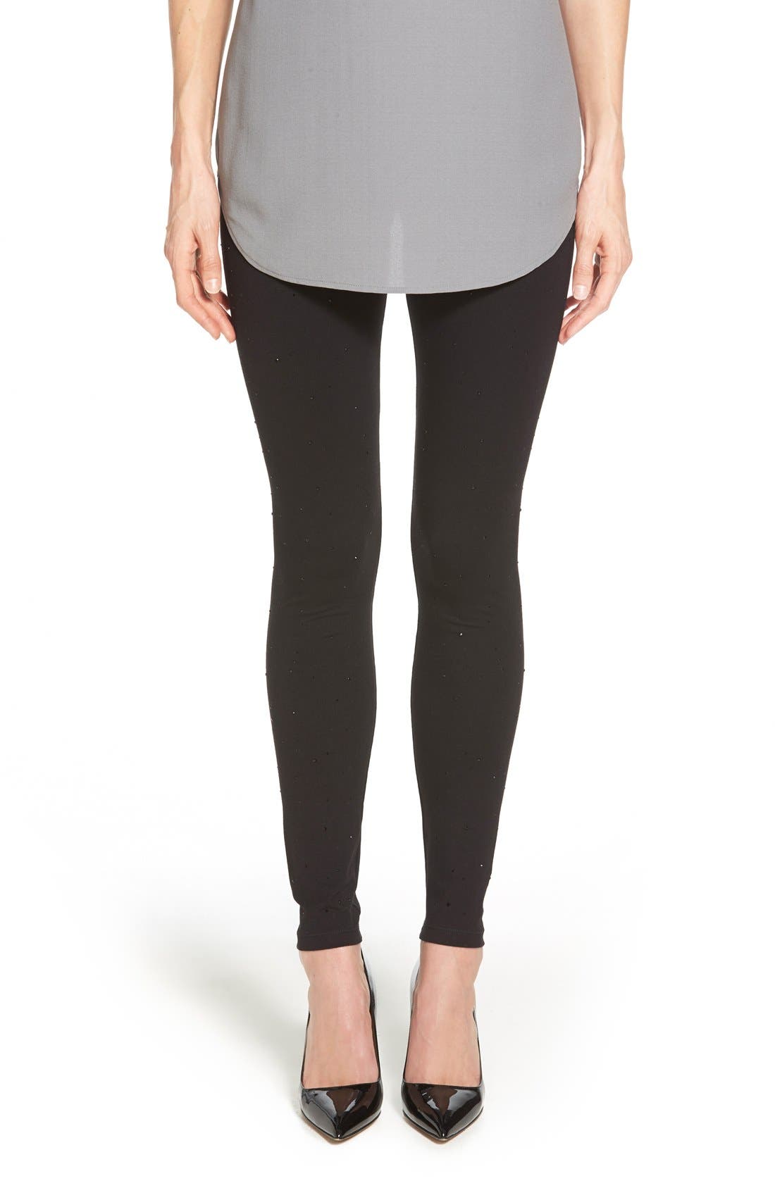 Hue 'Ultra Rhinestone' Stretch Cotton Leggings Nordstrom