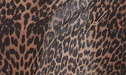 Topshop Sleeveless Crinkle Plisse Midi Dress In Leopard Print-brown In Brown