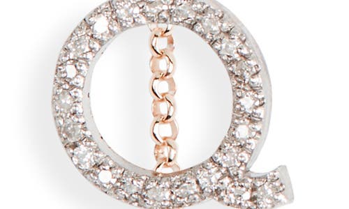 Meshmerise Bezel Diamond Initial Chain Necklace In Rose-q