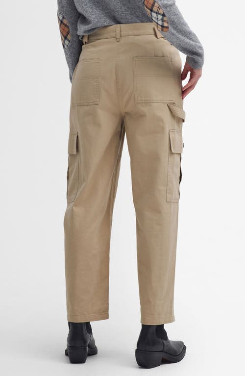 Shop Barbour Elisha Cotton Cargo Pants In Pepper Brown