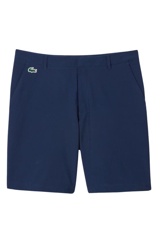 Shop Lacoste Regular Fit Performance Golf Bermuda Shorts In Marine