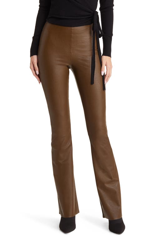 Faux Leather Flare Leggings in Cadet