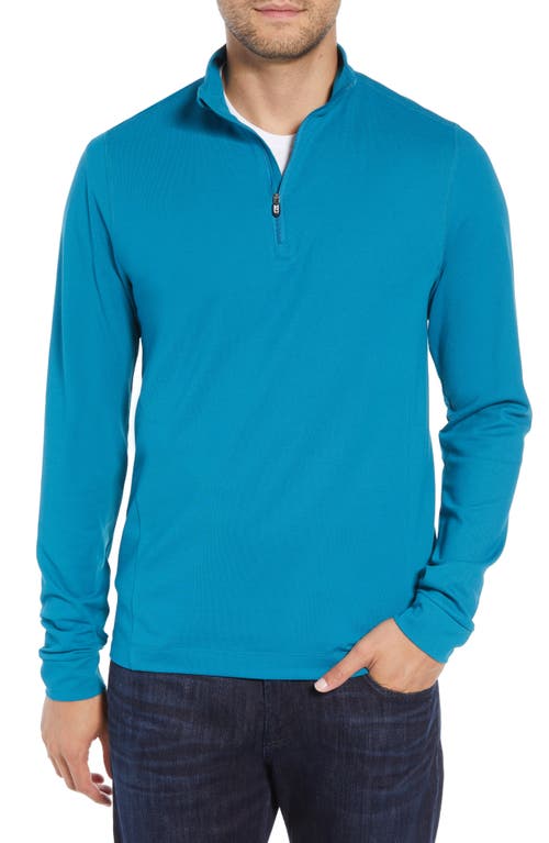 Cutter & Buck Advantage Regular Fit DryTec Mock Neck Pullover Teal Blue at Nordstrom,