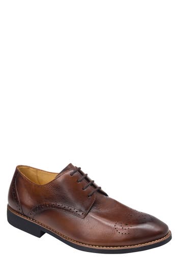 Sandro Moscoloni Mended Medallion Toe Derby In Brown Leather