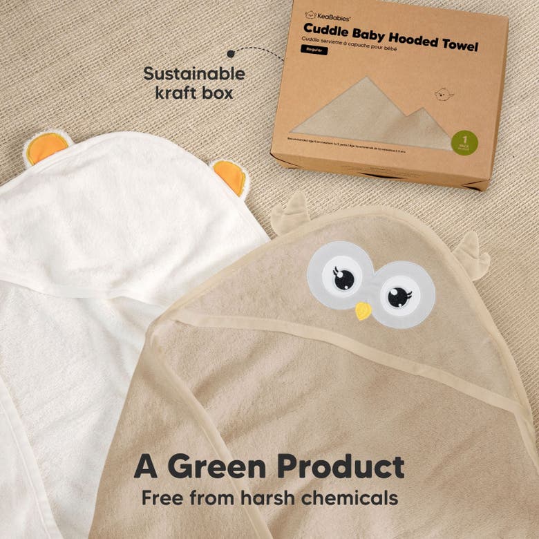 Shop Keababies Cuddle Baby Hooded Towel In Owl