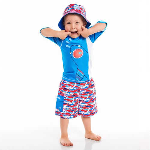 Uv Skinz 3pc Sun & Swim Set In Blue Sharks