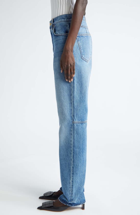 Shop Jacquemus Le De-nimes Droit Straight Leg Jeans In Blue/tabac 33c