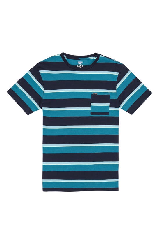 Volcom Boldstone Stripe T-shirt In Blue