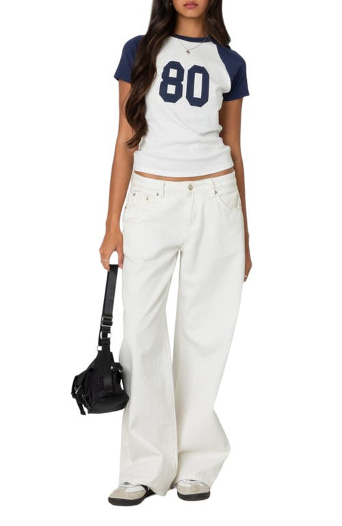 Edikted '80s Colorblock Cotton Graphic T-shirt In White