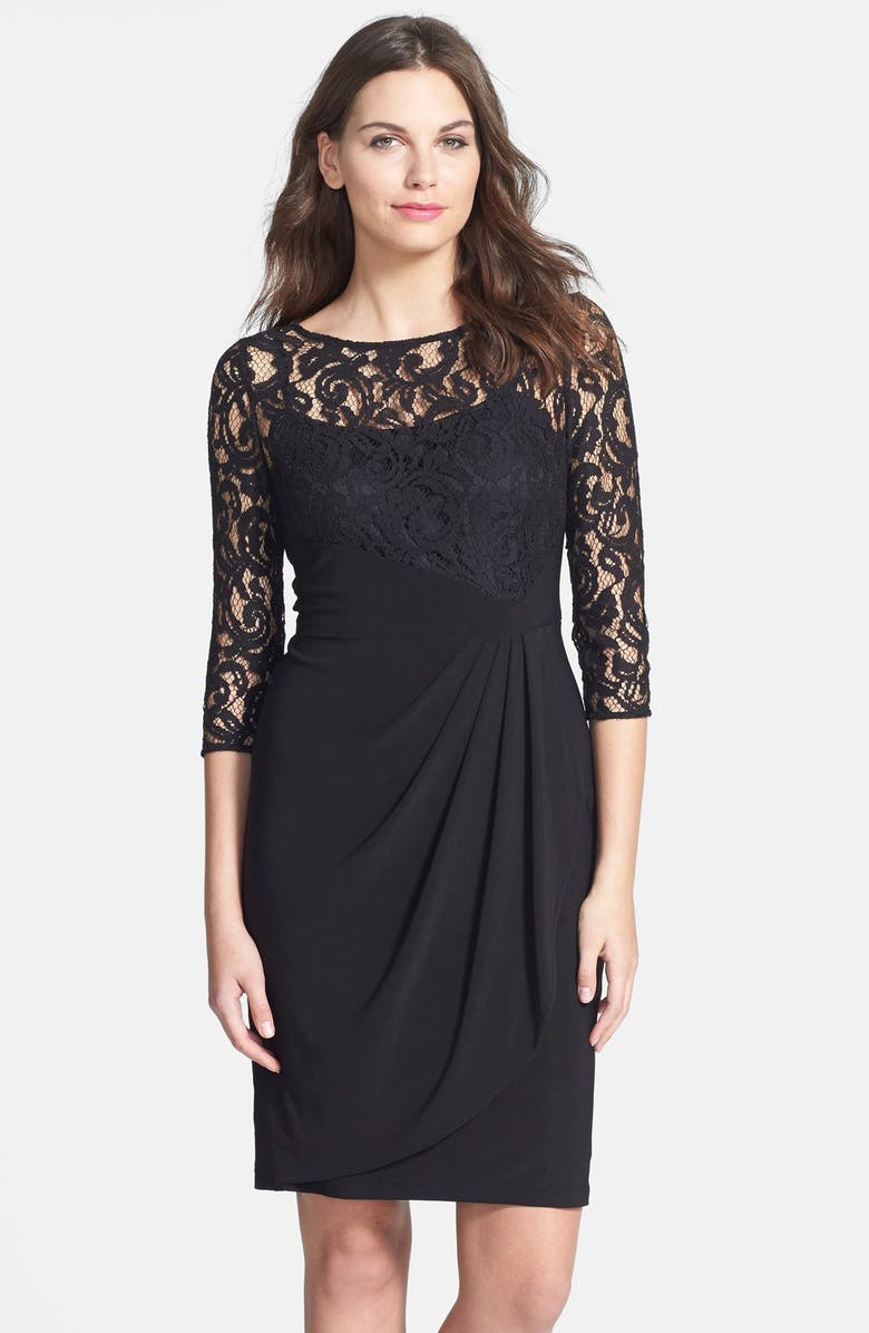 Adrianna Papell Lace & Jersey Sheath Dress | Nordstrom