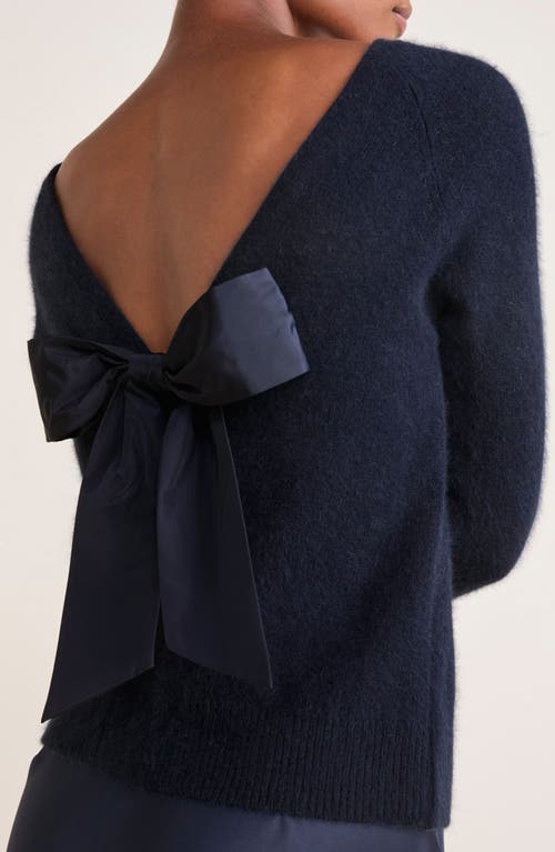 Shop Vineyard Vines Bow Back Merino Wool Blend Sweater In Nautical Navy