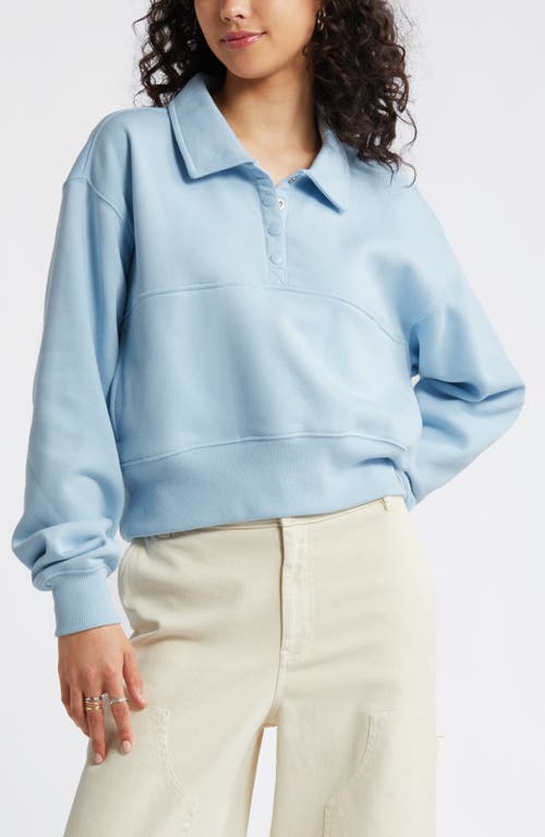 Shop Bp. Polo Fleece Sweatshirt In Blue Falls