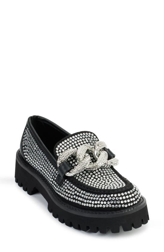 Karl Lagerfeld Women's Giana Slip-on Embellished Loafer Flats Women's Shoes In Clear/ Black