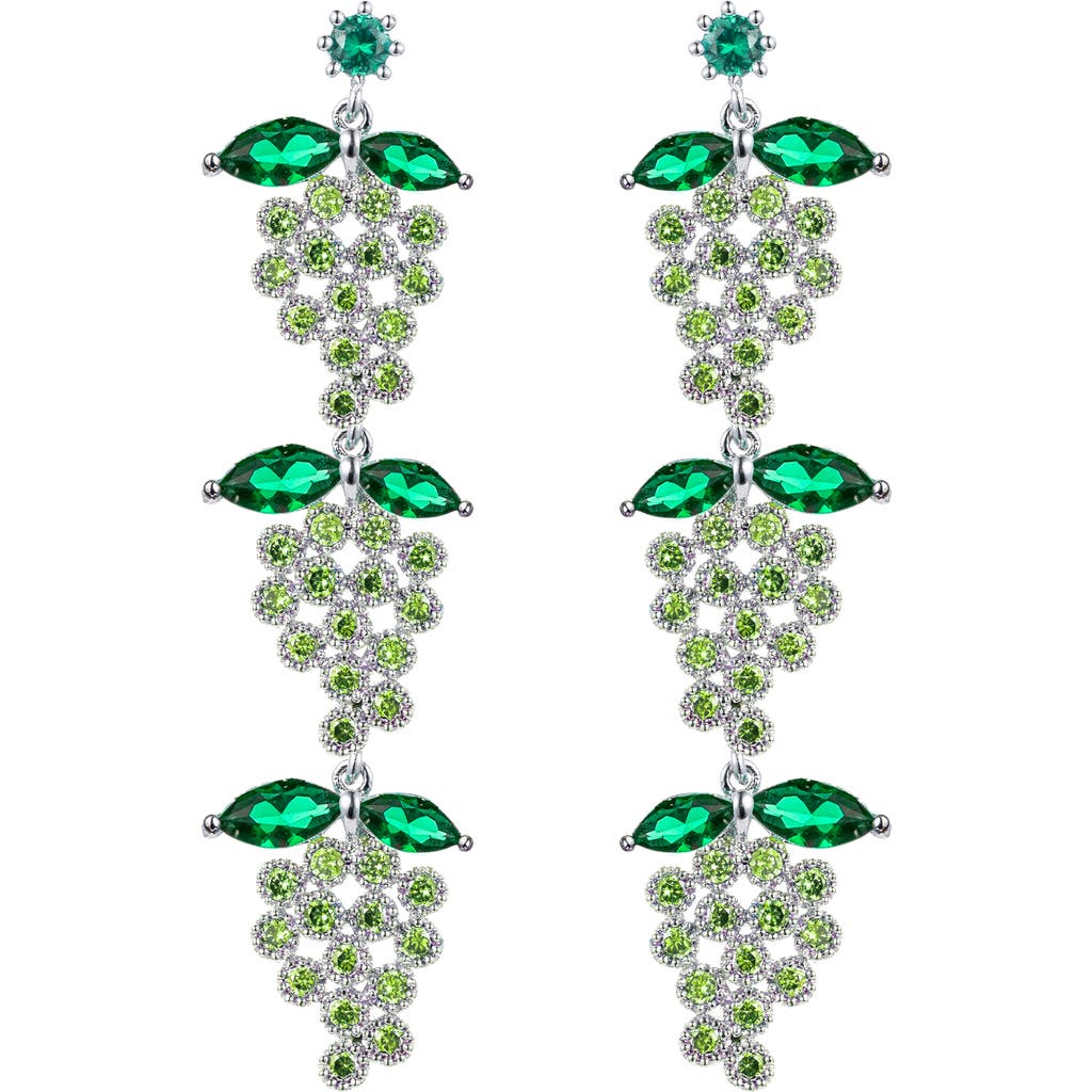 Eye Candy Los Angeles Grape Cz Drop Earrings In Green