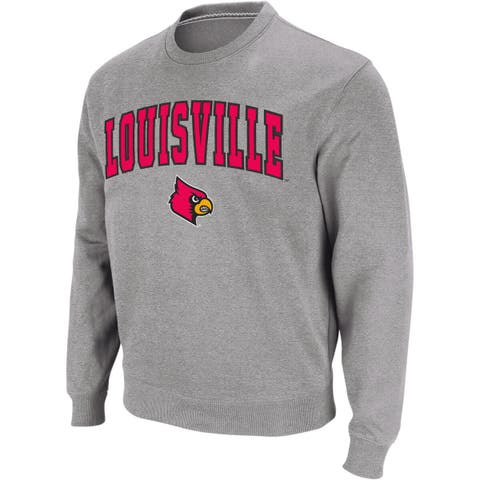 Men's Champion Heather Gray Louisville Cardinals High Motor Pullover Hoodie Size: Small