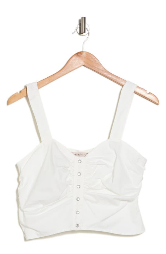 Bcbgeneration Button Ruched Crop Top In Cloud