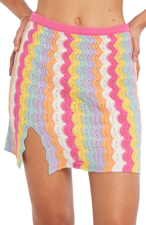 Holly Open Stitch Cover-Up Miniskirt in Multicolor