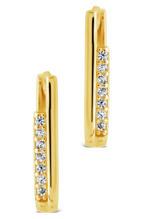 Sterling Forever Nadine Cubic Zirconia Rectangle Hoop Earrings In Gold