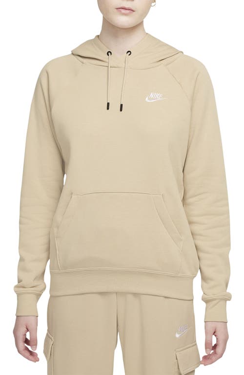 Nike Sportswear Essential Pullover Fleece Hoodie in Rattan/White