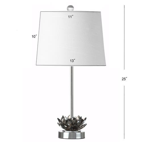 Jonathan Y Amelia Crystal Led Table Lamp In Chrome/grey