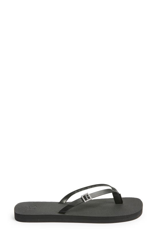 Stuart Weitzman Sw Crystal Thong Sandal In Black