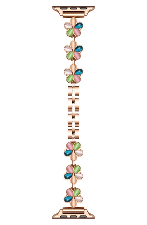The Posh Tech June Flower Bracelet Apple Watch® Watchband In Rose Gold Multi