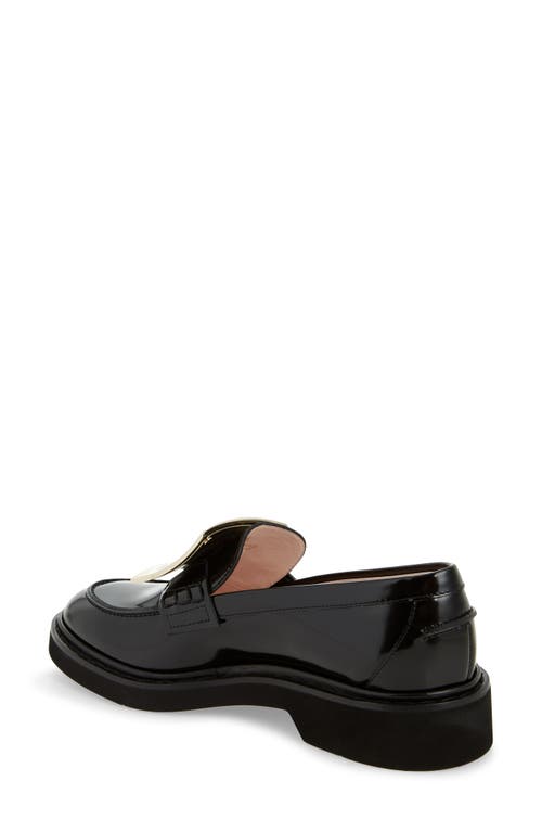 Shop Roger Vivier Viv Rangers Buckle Leather Loafer In Black/gold