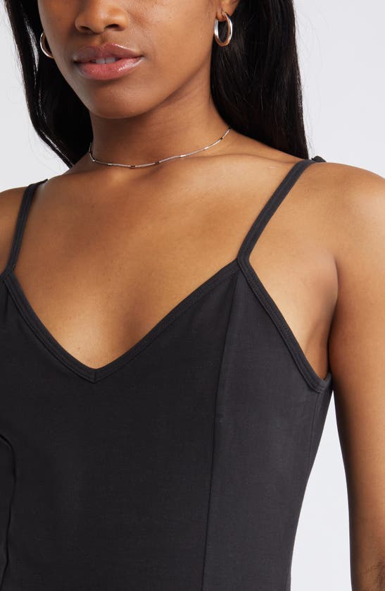Bp. Sport Stretch Cotton Blend Minidress In Black Jet