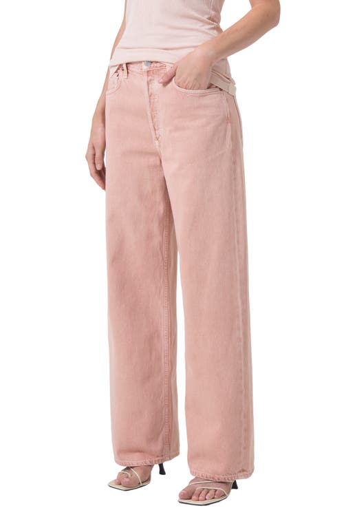 AGOLDE Low Slung Baggy Organic Cotton Jeans Pink Salt at Nordstrom,
