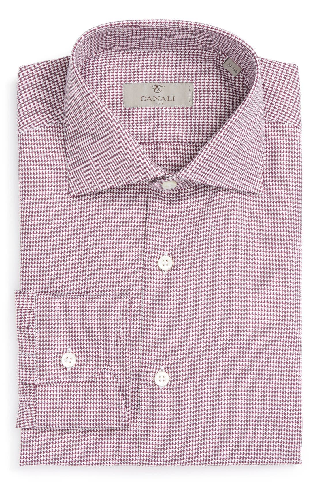 Canali Regular Fit Houndstooth Dress Shirt Nordstrom