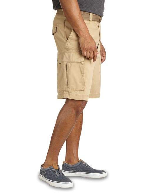 True Nation Relaxed-fit Twill Cargo Shorts In Khaki