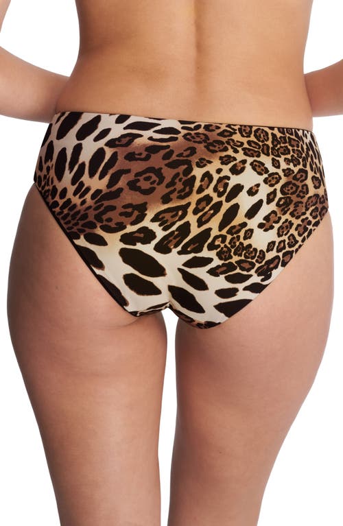 Shop Natori Reversible Bikini Bottoms In Luxe Leopard/black