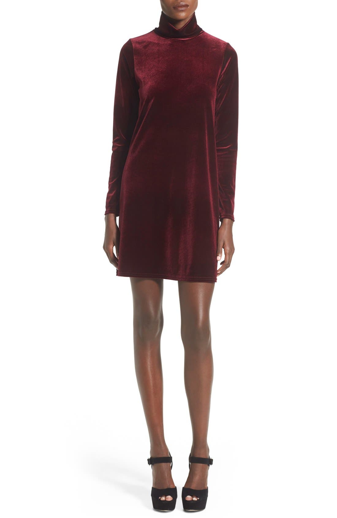 Missguided Velvet Turtleneck Swing Dress Nordstrom