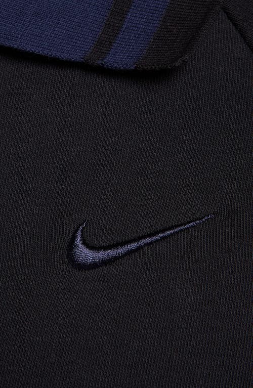 Shop Nike Sportswear Collection Long Sleeve Crop Polo In Black/obsidian/obsidian