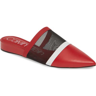 Calvin Klein Cardy Mesh Mule, Red