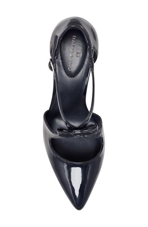 Bandolino Zeffer Kitten Heel Pump In Dark Blue Shiny