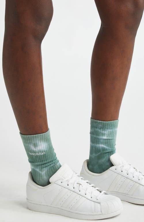 Shop Sporty And Rich Sporty & Rich Gemstone Tie Dye Serif Logo Crew Socks