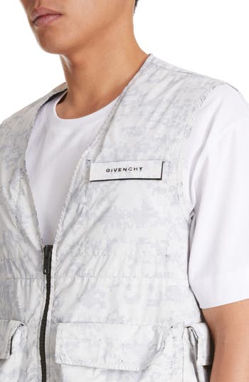 Givenchy Men's Camo-Print Open-Back Cargo Vest