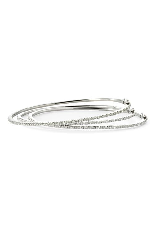 Bony Levy Skinny Stackable Diamond Bangle in White Gold
