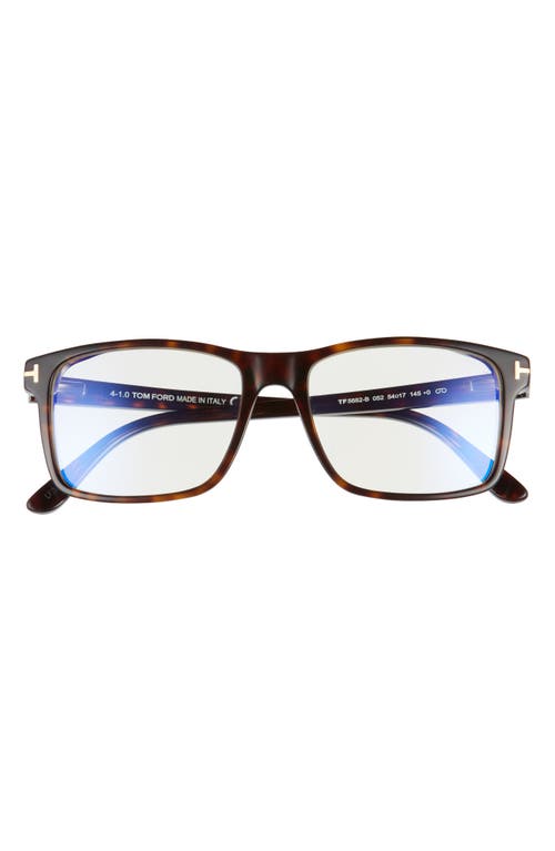Shop Tom Ford 54mm Blue Light Blocking Glasses & Clip-on Sunglasses In Dark Havana/clear/roviex