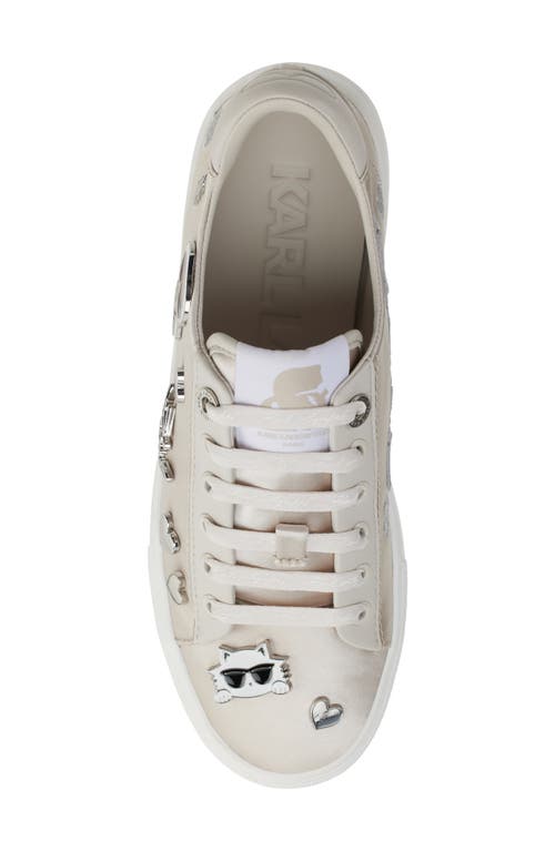 Shop Karl Lagerfeld Paris Cate Pins Platform Sneaker In Soft White