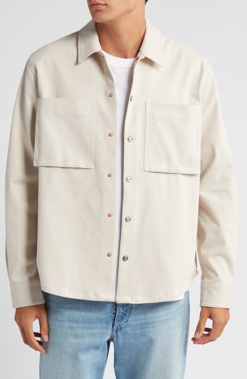 Shop Vayder Oversize Stretch Twill Snap-up Overshirt In Ecru