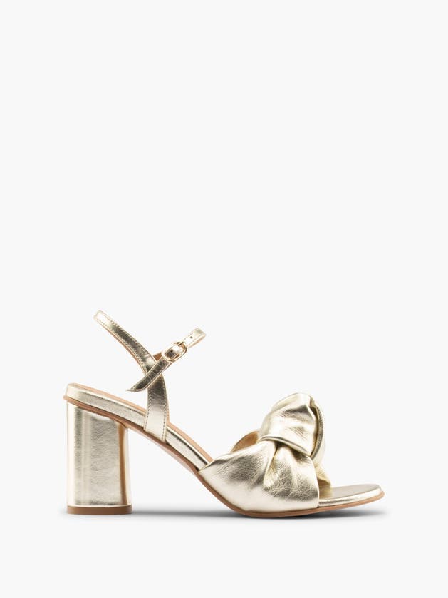Maguire Noto Block-heel Knotted Sandals Women In Metallic Gold