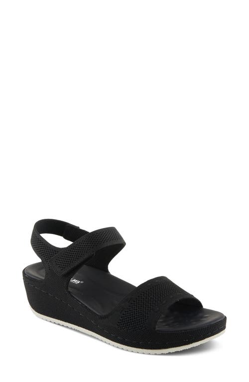 Flexus By Spring Step Meshon Ankle Strap Platform Wedge Sandal In Black