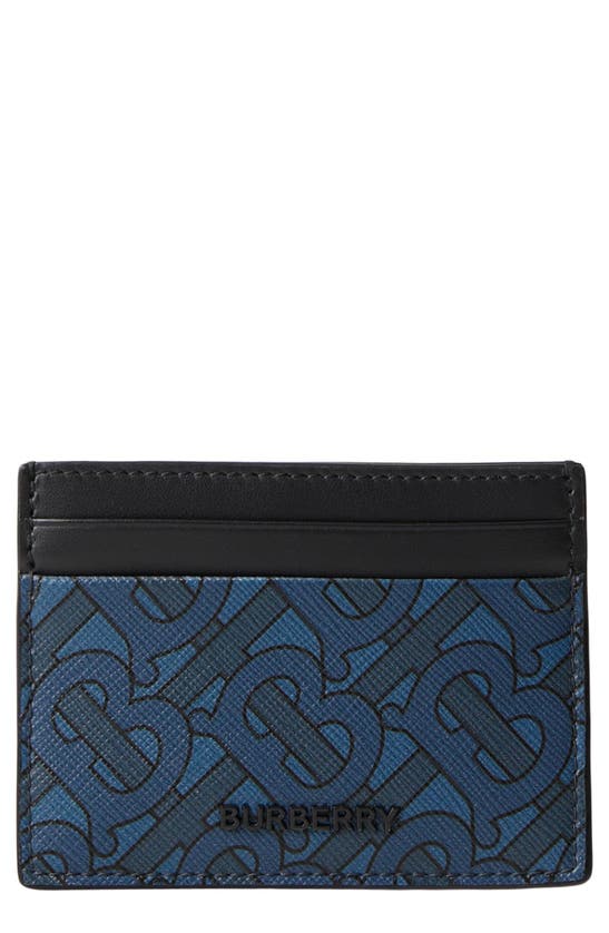 Burberry Sandon Canvas & Leather Wallet In Blue
