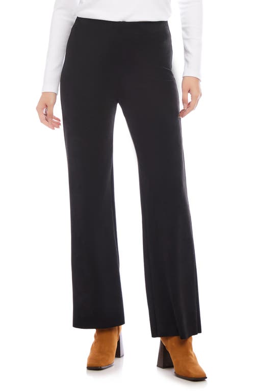 Karen Kane Patch Pocket Wide Leg Linen Pants In Black