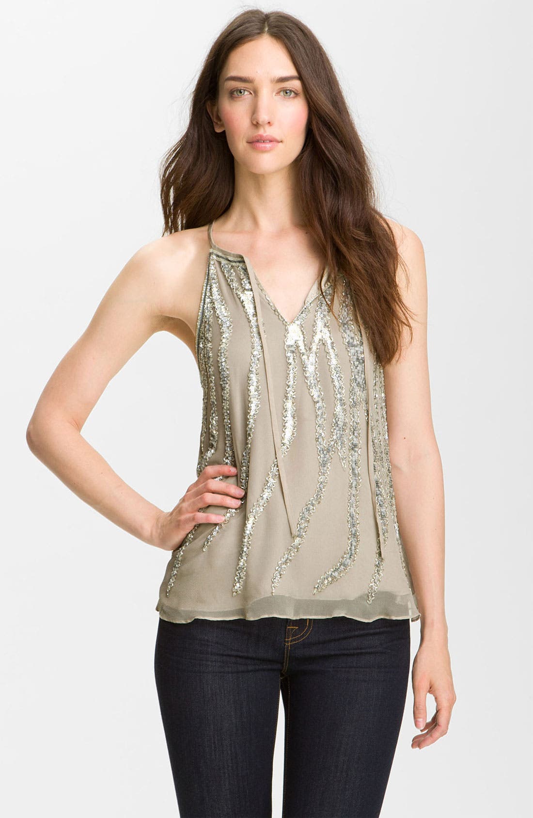 Parker Embellished Tie Neck Tank Nordstrom